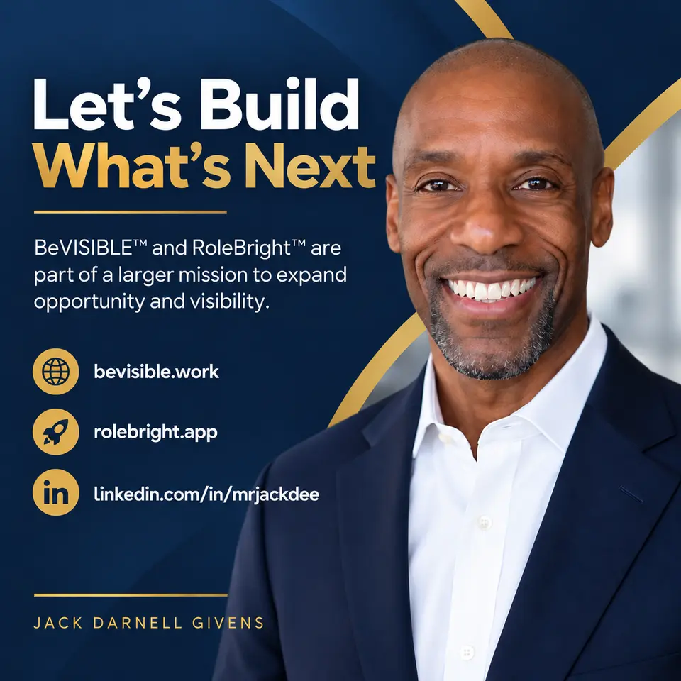 BeVISIBLE and RoleBright call-to-action graphic